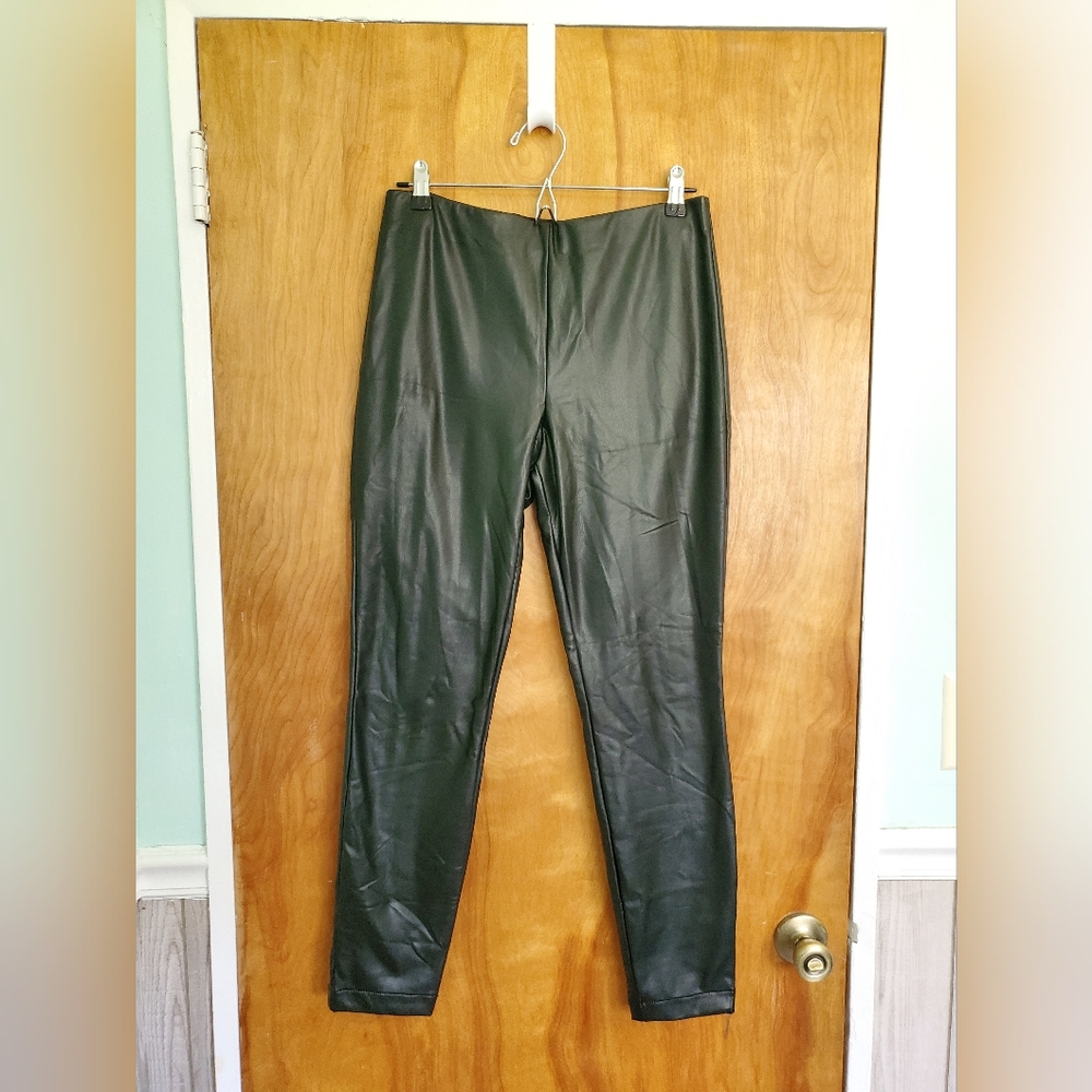 Banana Republic Faux Leather Leggings Black Pull-On Stretch Women's Size Small